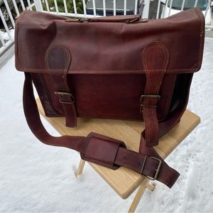 Genuine Goat Leather Messenger Bag